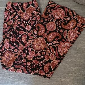 Juniors Plus Size 3X Black Background Paisley Print Flare Leggings 21 XXXL Retro